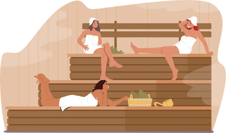 Bénéficier d'une thérapie spa-sauna  Illustration