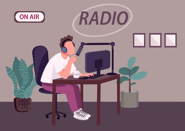 Programa de podcasts de radio  Ilustración