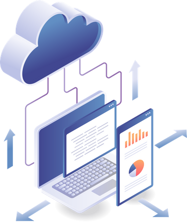 Programmierung von Cloud-Server-Datenanalysen  Illustration