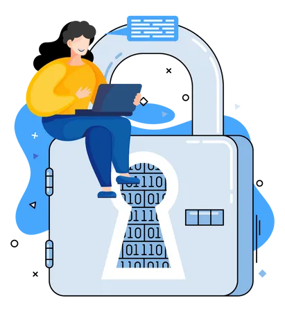 Proteção e privacidade de dados digitais  Ilustração