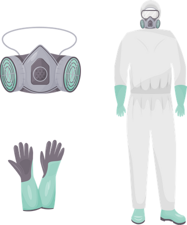 Protective suit and accessories  イラスト