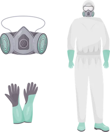 Protective suit and accessories  イラスト