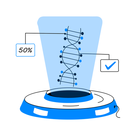 Prueba de ADN e investigación de ADN.  Ilustración