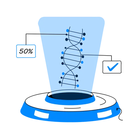 Prueba de ADN e investigación de ADN.  Ilustración