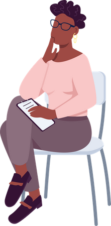 Psychologist sitting on chair  イラスト