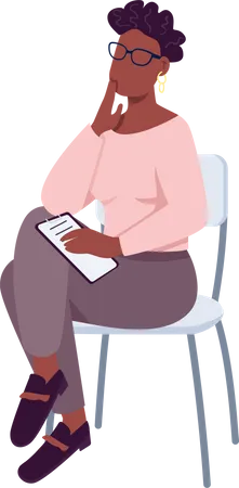 Psychologist sitting on chair  イラスト