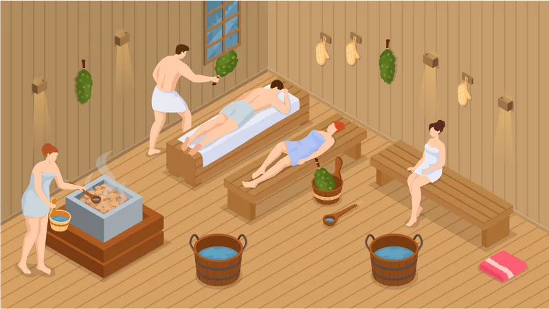 Public sauna  Illustration