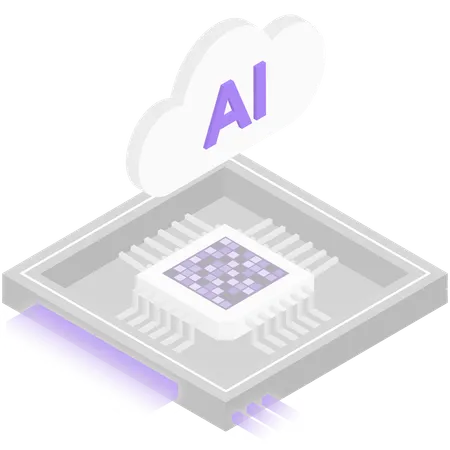 Puce de processeur cloud ai  Illustration