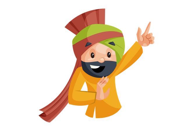 Punjabi man with smiling face  Illustration