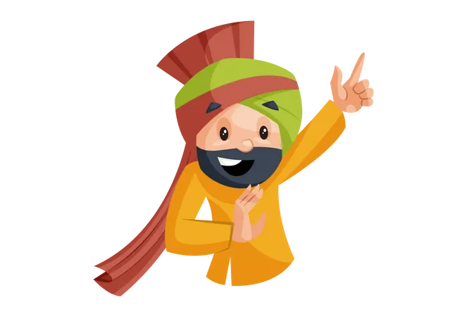 Punjabi man with smiling face  Illustration