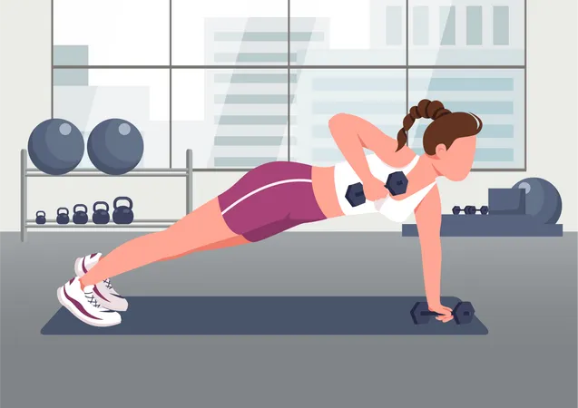 Push ups with dumbbells  Illustration