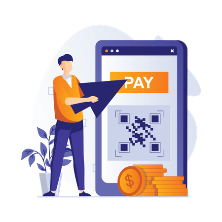 Paiement par code QR  Illustration