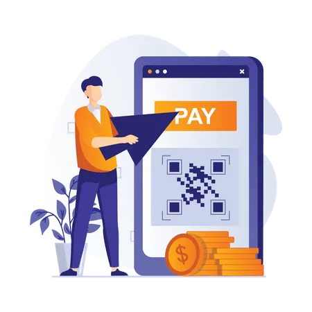 Paiement par code QR  Illustration