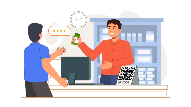 Paiement par code QR  Illustration