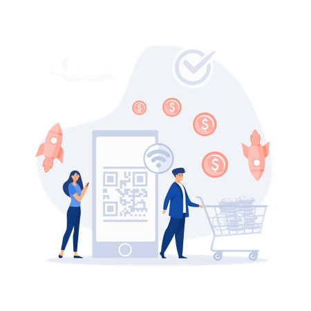 QR code payment  Illustration