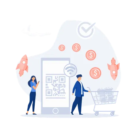 QR code payment  Illustration