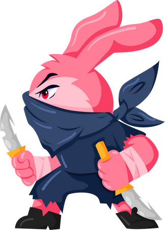 Rabbit Fighter  Illustration