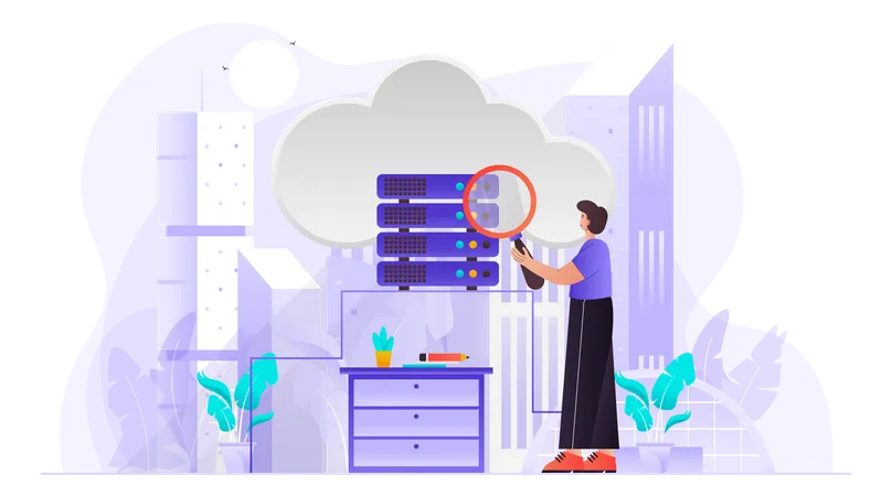 Recherche de données cloud  Illustration