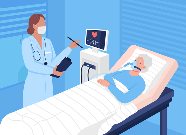 Recovery in hospital  Illustration