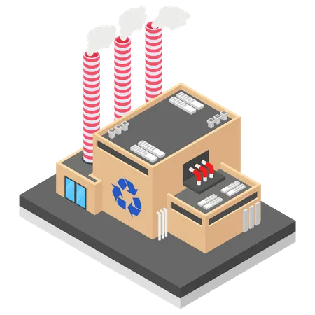 Recycling Factory  Illustration