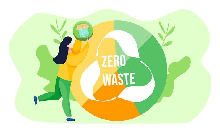 Recycling logo and an inscription  Illustration