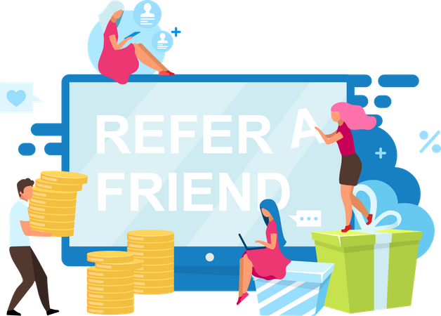 Refer a friend bonuses  일러스트레이션