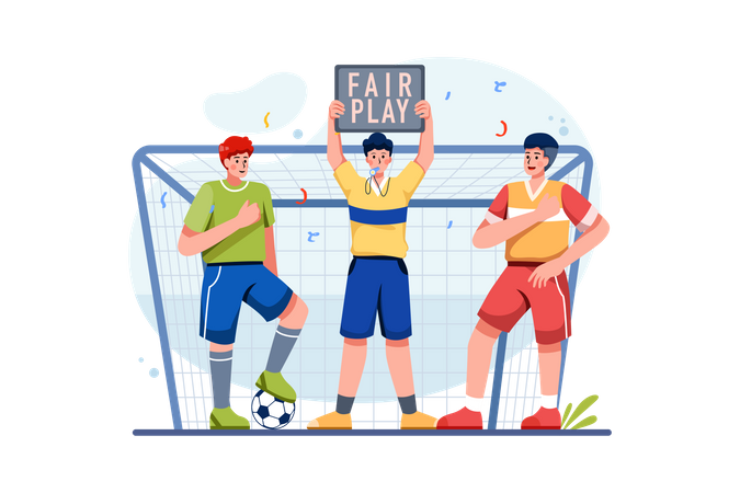 Referee giving fair play strike  Illustration