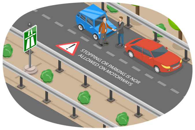 Refus de stationnement sur autoroute  Illustration