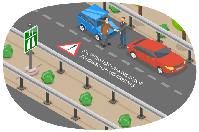 Refus de stationnement sur autoroute  Illustration