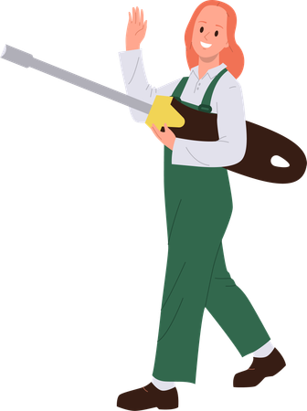 Repairwoman holding screwdriver  Illustration