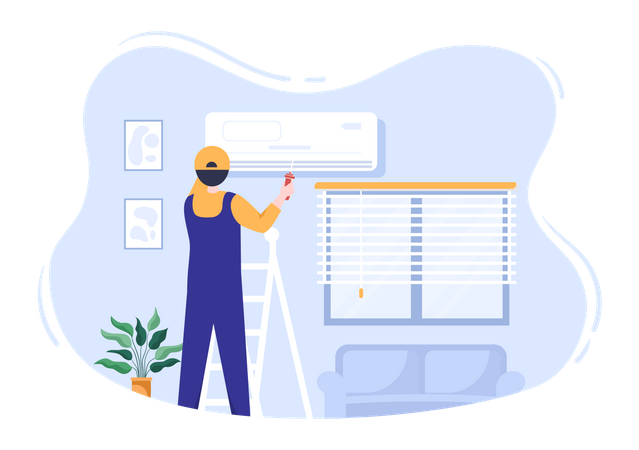 Reparación de aire acondicionado  Ilustración