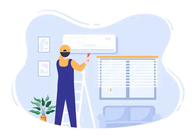 Reparación de aire acondicionado  Ilustración