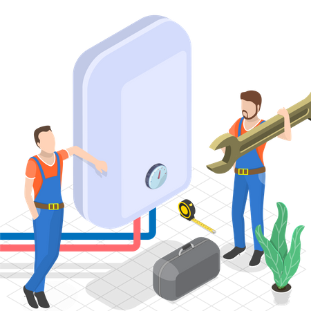 Reparación de calderas sistema de calefacción  Ilustración