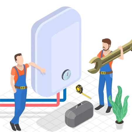 Reparación de calderas sistema de calefacción  Ilustración