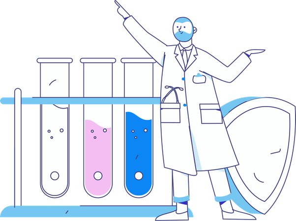 Researcher carries out lab experiment  Illustration