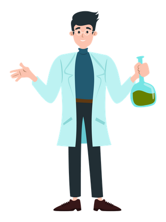 Researcher doing chemical research  Illustration