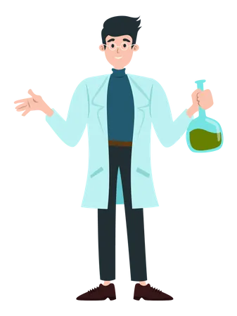 Researcher doing chemical research  Illustration