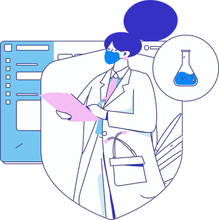 Researcher performs lab analysis  Illustration