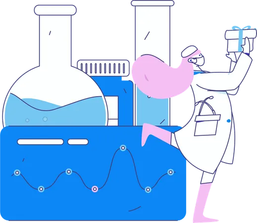 Researcher performs lab tests  Illustration