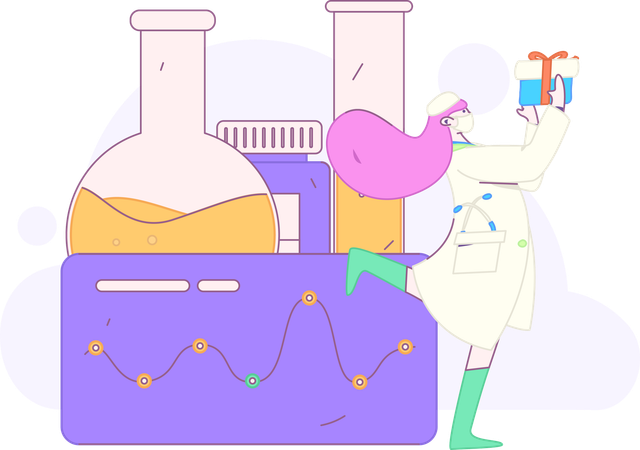 Researcher performs lab tests  Illustration