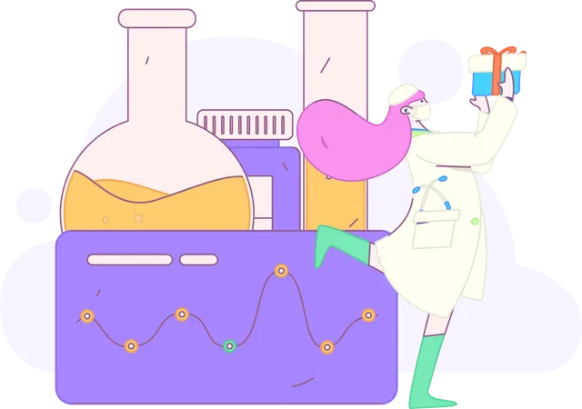 Researcher performs lab tests  Illustration