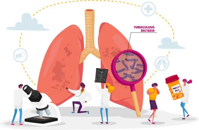 Respiratory Medicine Pulmonology Healthcare  일러스트레이션