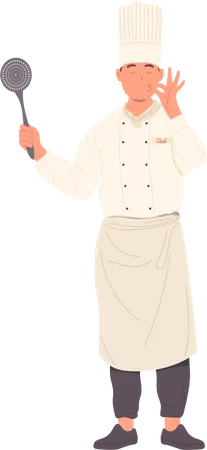 Chef de restaurant en uniforme  Illustration