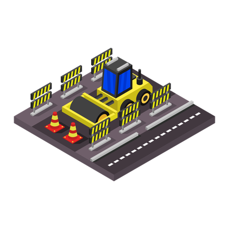 Road Construction  Illustration