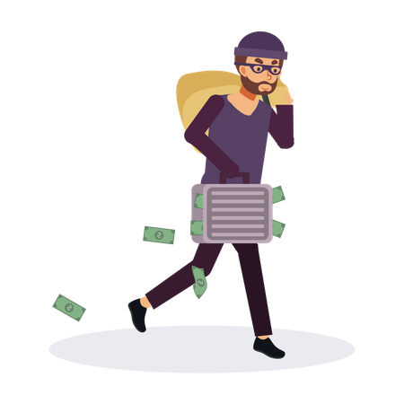 Robber with money  Illustration