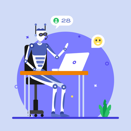 Robot Chat  Illustration