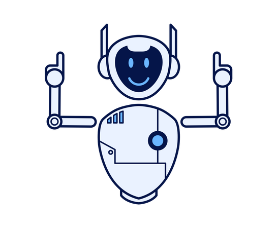 Robot pointing upwards  Illustration