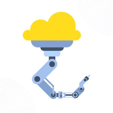 Robotic arm machinery equipment using wireless technology  Illustration