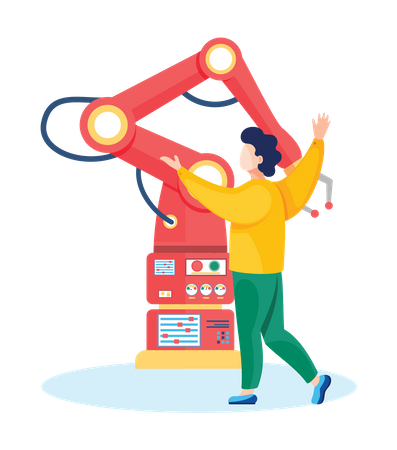 Robotic arm testing  Illustration