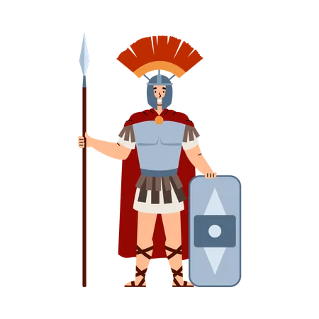 Roman army troop commander or legionary warrior  Illustration